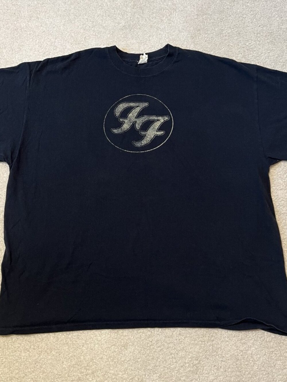 Vintage Y2K Foo Fighters Mens 2XL Shirt Black Circle Logo Graphic Short Sleeve